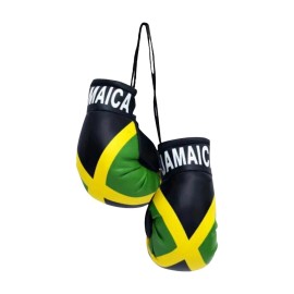Unbranded Mini Boxing Gloves Olympics Soccer Car Mirror Hanging Décor Jamaica