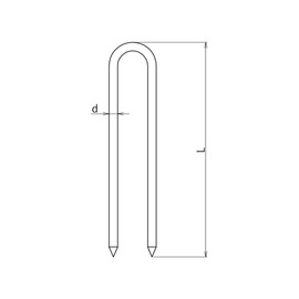 DAIDOHANT 10102140 U-Shaped Stainless Steel Punching Rod (SUS304) Nominal Diameter 0.2 x Length 3.9 inches (100 mm)