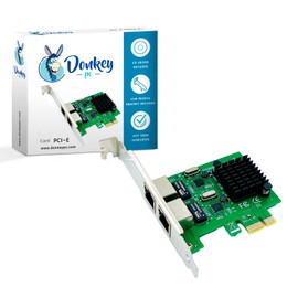 Donkey pc Network Card Gigabit Ethernet LAN 2 Port PCIE RJ45, Network Card 1000M PCIe Dual Electrical Port RJ45 10/100/1000Mbps Windows Server, Win8, 10, XP, Linux