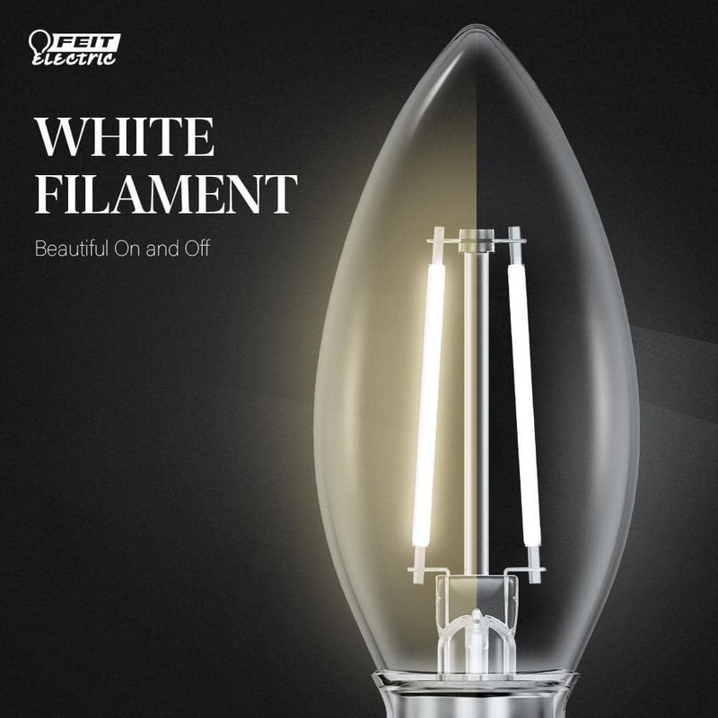 100-Watt Equivalent B10 E12 Candelabra Dim White Filament Clear Glass
