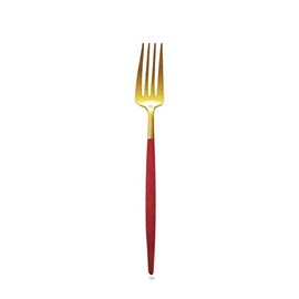 Cutipole Single Item Dessert Fork, GOA, Red x Gold, GO.07 RGB