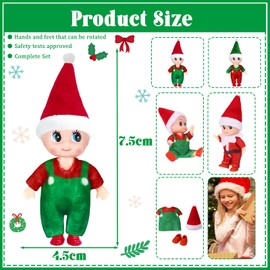 Christmas Baby Elf Dolls for Girls Boys,2pcs Cute Little Elfs Twins Tiny Christmas Dolls Elf Accessories,Small Elf Baby Doll Novelty Toys,Mini Christmas Baby Elves for Kids Gift Xmas Stocking Stuffers