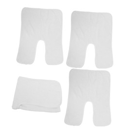 Ipetboom 4Pcs U Shaped Split Design Facial Towels Soft Coral Fleece for Estheticians Salon Barber Skincare Cloths for Facials Massages and Steam Treatments