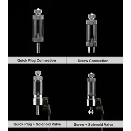 Clscea CO2 Bubble Counter with Solenoid Valve and Check Valve for CO2 Generator Regulator Planted Aquarium Quick-Plug Connection