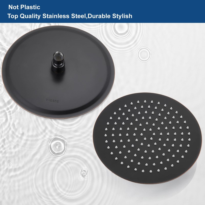 Midanya Round Rainfall Shower Head High Pressure Stainless Steel Waterfall