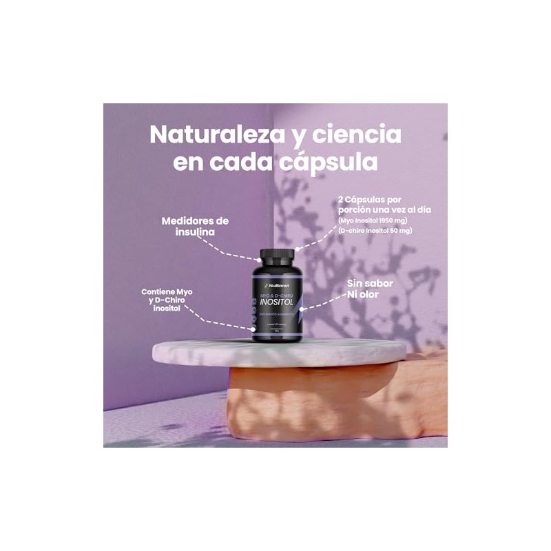 Nuboost Inositol 240 Cápsulas Myo Chiro Mezcla Hecho Usa