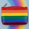 MIJOMA Rainbow Stripe Mini Purse Pride Faux Leather 13x9cm Zip