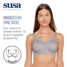 Susa London Women's Minimiser Underwired Bra, Moulded (Susa Minimizer Bh Ohne Bügel Gemoldet London) - Grey (frosty lavender 268), size: 95G