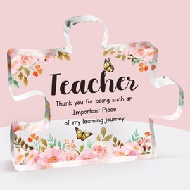 Buioata Teacher Gifts - Acrylic Puzzle Plaque Thank You Teacher Gifts for Women, Nursery Teacher Gifts, Thank You Gifts for Teacher, Gift for Teacher End of The Year, Teachers Thank You Gifts