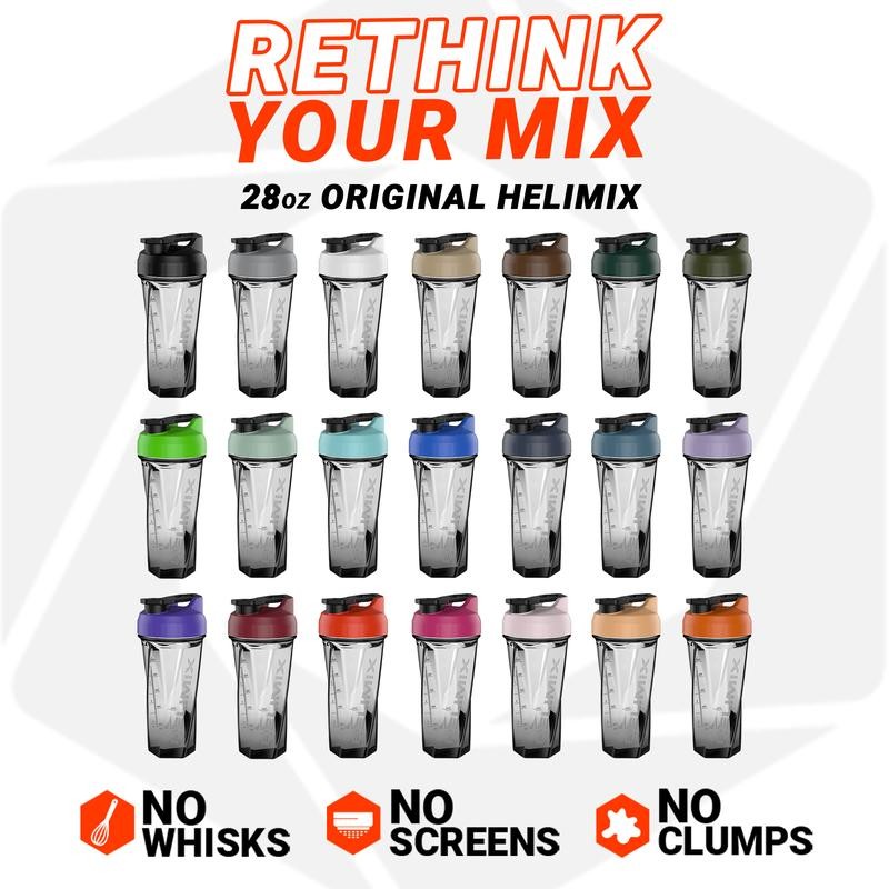 HELIMIX Blender Shaker Bottle Made in USA No Whisk Ball