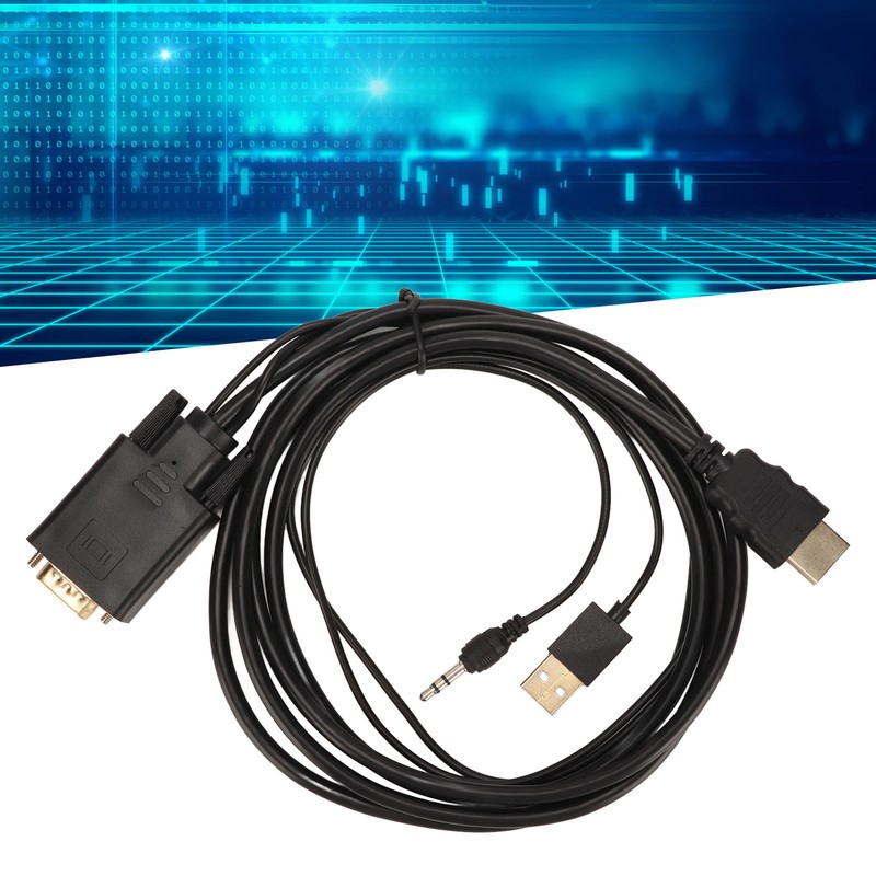VGA to HD Multimedia Interface Adapter Cable with Power and