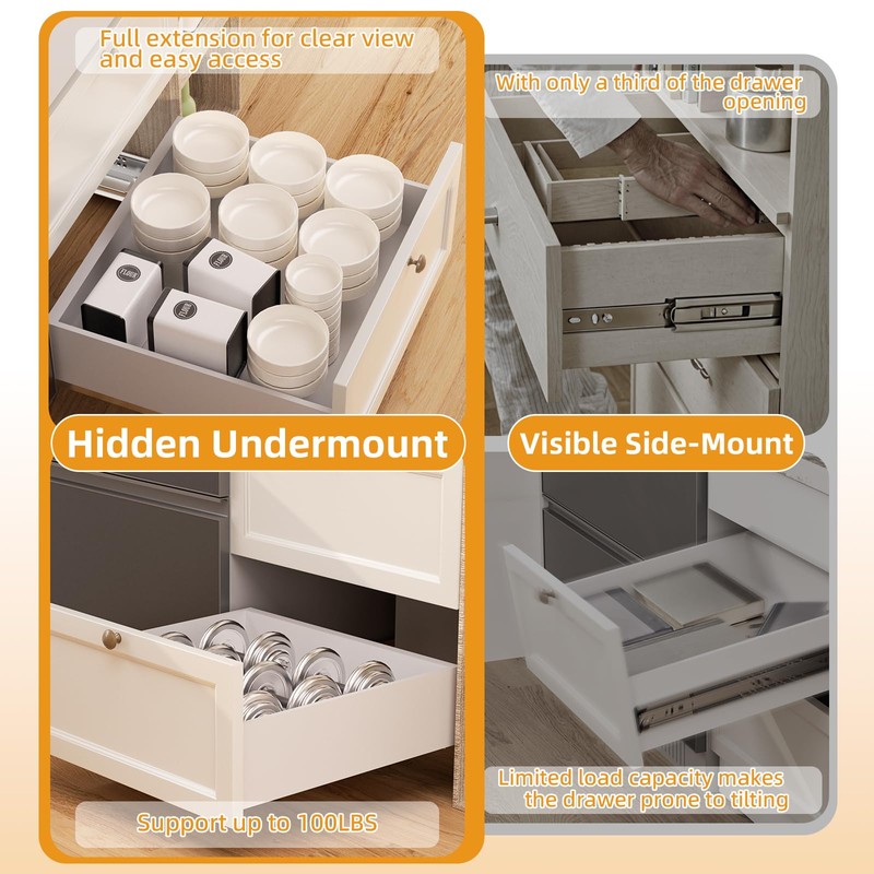 Chibery 12 15 18 21 Inch Undermount Soft Close Drawer