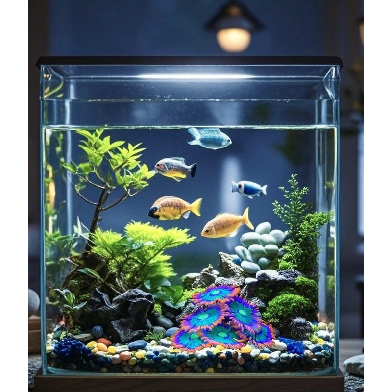 ZtohPyo Glowing Effect Soft Anemone Aquarium Fish Tank Decorations Silicone