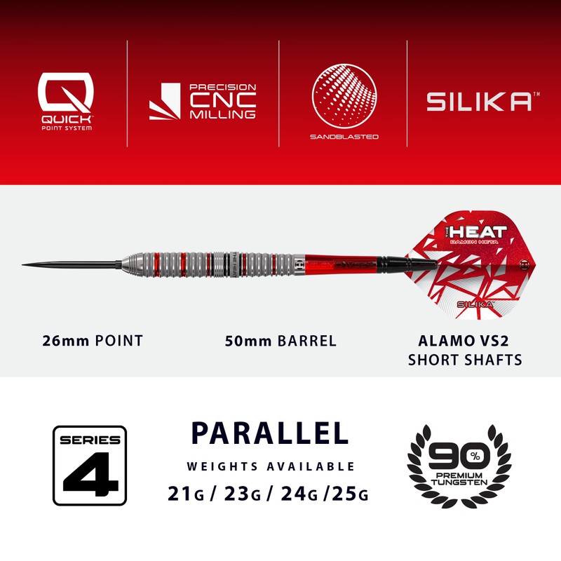 Harrows Damon Heta 90% Tungsten Darts Series 4, Steel Tip