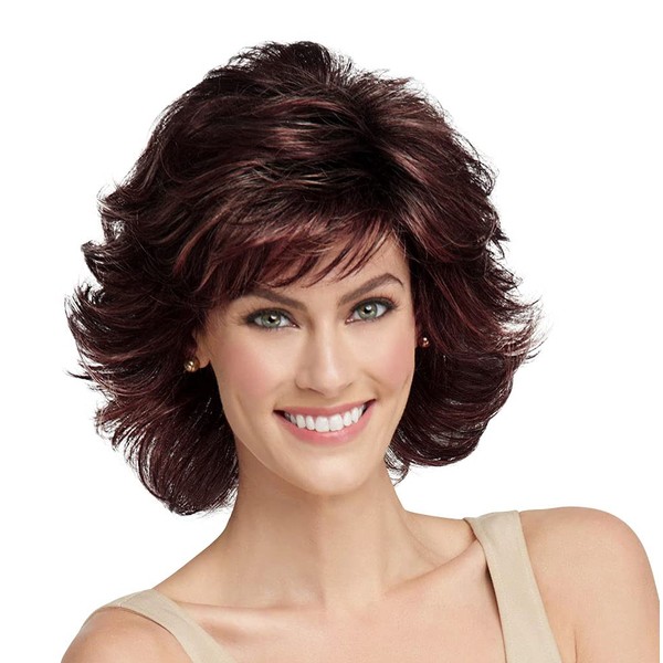 Raquel Welch Breeze, Short Textured Layers With A Feathered Bob Style Hair Wig For Women, R6/30H Chocolate Copper by Hairuwear