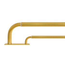 Meriville Double Wrap Around Blackout Curtain Rod Set - 1-inch Diameter Front Rod and 5/8-inch Diameter Back Rod, 84-120 Inch Adjustable, Royal Gold Finish