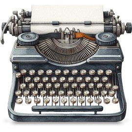 Schreibmaschine Geschenk Holzkarte - Schreibmaschine Geburtstagskarte | Retro Schreibmaschine Deko, Vintage Büro Deko, Geschenk für Autoren, Schreibkunst Geschenk, Geschenk für Journalisten