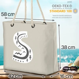 VOID S Dekorative Buchstaben Strandtasche Shopper 58x38x16cm 23L XXL Einkaufstasche Tasche Reisetasche Beach Bag