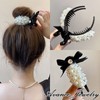 Avance Women's Hair Clip, Pearl, Ribon, Cute, Adult, Popular, Hair