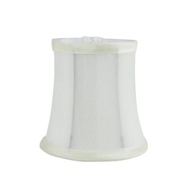 Meriville Set of 2 Faux Silk Chandelier Lamp Shades – Softback Bell Shape, Clip-On Fitter for Candelabra Bulbs, 3.5" x 4.5" x 4.5", Eggshell