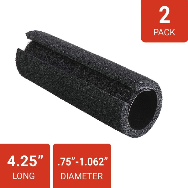 Grip-Tek Foam Grip Wrap – Medium NPVC Foam Handle Covers for Fitness, Home, Lawn and Garden, Automotive Applications, and More - 4.25" Length (Pack of 2)