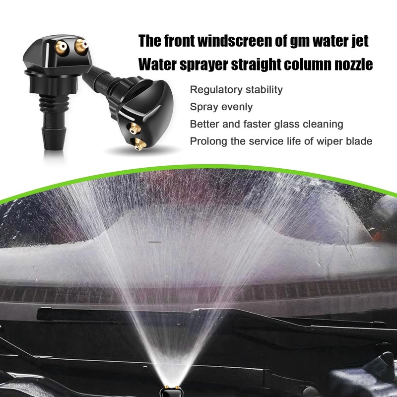 Fluher 2 PCS Car Front Windshield Water Spray Nozzle, 0.7"