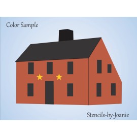 Stencils by Joanie STENCIL 3" tall Barn Saltbox House Country Farm Home Prim Mercantile DIY Signs