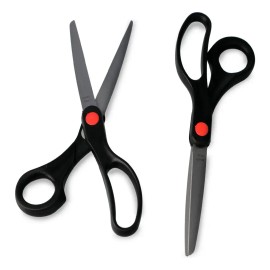 Tijeras Rectas Office Depot Acero Inoxidable 20cm Negro 2 Piezas