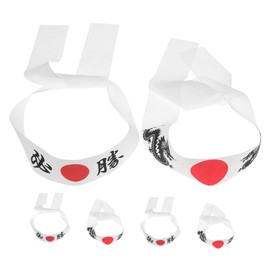 SAFIGLE 6pcs Japanese Karate Headbands Tie-on Hachimaki Headband Sweatbands for Yoga Taekwondo Running Traditional Samurai Costume Accessories