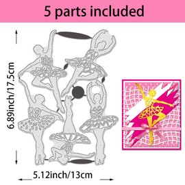 BENECREAT Ballerina Die Cuts for Card Making, Ballet Dancer Metal Embossing Stencils, Die Cuts Cutting Dies, Metal Stencils for DIY Scrapbooking, Album Photo, Greeting Card