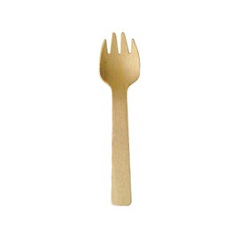 PackNwood 210MSPK1- Mini Wooden Spork Testing Fork Sampling Spoon,Wooden Spork Reusable,Mini Wooden Dessert Sporks,Xesea sporks,Disposable and Biodegradable Sporks,eco sporks 4.1”inch Case of 3000.