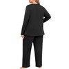 POSESHE Womens Plus Size Black Pajama Sets Plus Size Loungewear