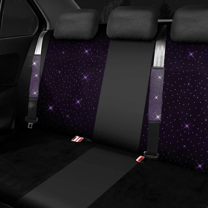 Jusen 17 Pack Bling Car Seat Covers Set Car Diamond