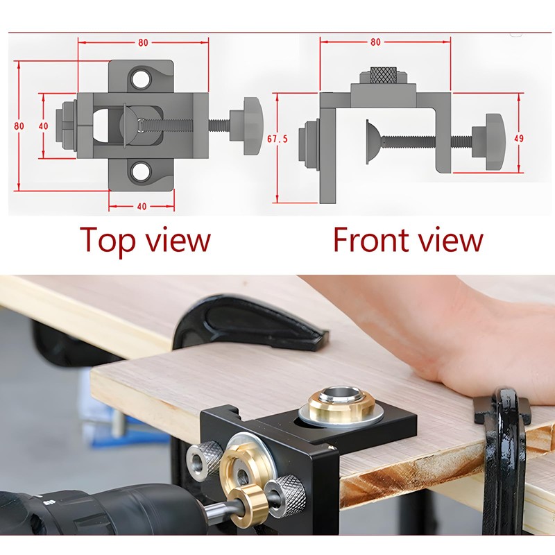 3-in-1 Pocket Hole Jig Kit, 8/10/15 mm Wooden Dowel Drilling