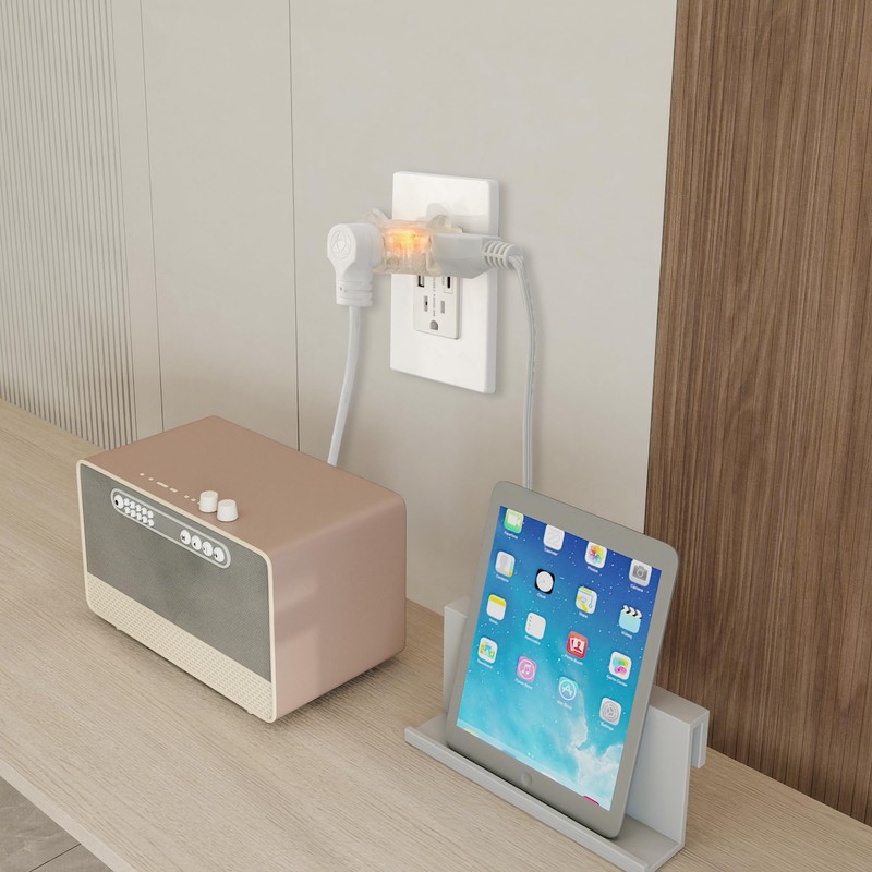 GOMEN 3-Outlet Grounding Adapter, Heavy Duty 3 Way Plug Adapter,