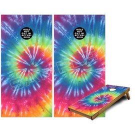 Cornhole Bag Toss Game Board Vinyl Wrap Skin Kit - Tie Dye Swirl 104 (fits 24x48 Game Boards - Gameboards NOT Included)