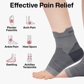 PAPLUS 6 Pairs Ankle Brace for Women and Men, Achilles Tendonitis, Plantar Fasciitis Relief, Ankle Compression Socks Sleeves for Arch Support