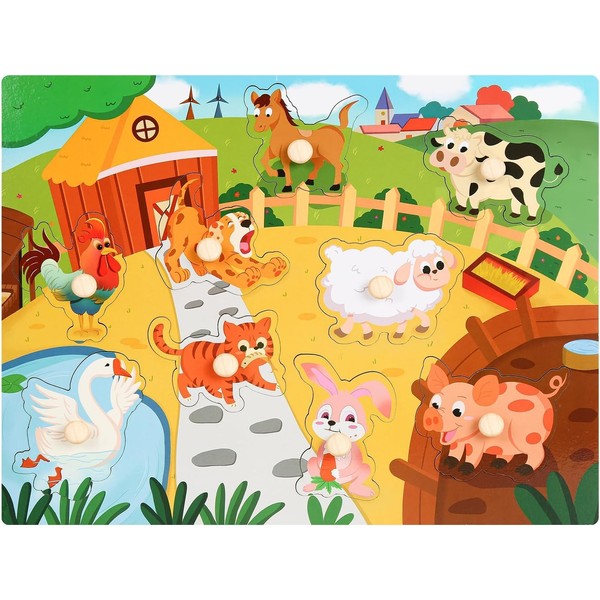 Puzzle from 1 year, wooden puzzle from 1 year, wooden