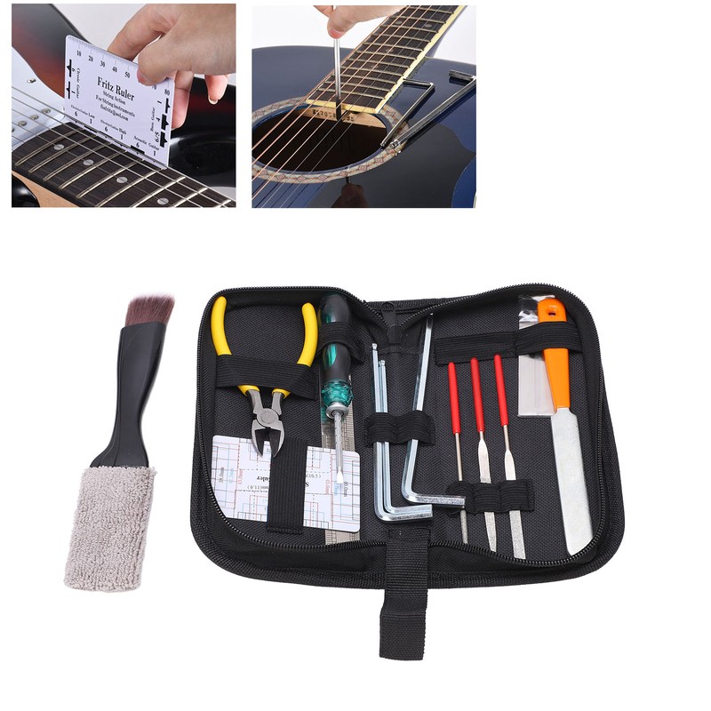 Guitar Repairing Tool Kit Maintenance Files with Carry Bag for