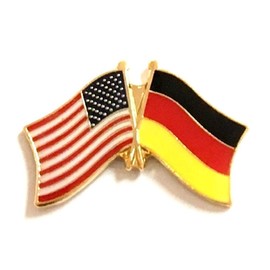 Germany Friendship Double Flag Lapel Pin US Crossed Emblem Tie and Hat Pin Badge