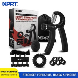 XPRT Hand Grip Strengthener - Adjustable Exercises for Forearm & Finger, back to school hand  gripper - Specification: Hand Strengthener Workout Kit Set of 5