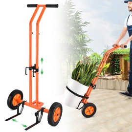 Plant Caddy with Wheels, Heavy Duty Plant Dolly Cart with Adjustable Grabbing Arm and Suction Cups for Plant Pots, Garden Pot Mover Trolley Cart with Strap, Ideal for Indoor and Outdoor Use, Orange