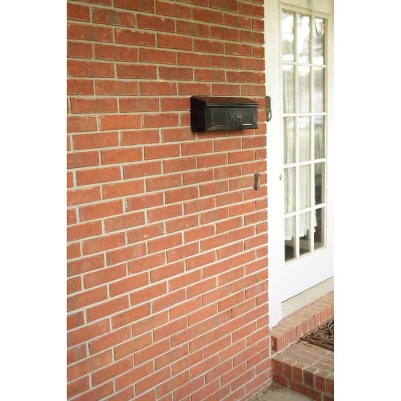 ARCHITECTURAL MAILBOXES Townhouse Galvanized Steel, Wall-Mount Mailbox, Black Small
