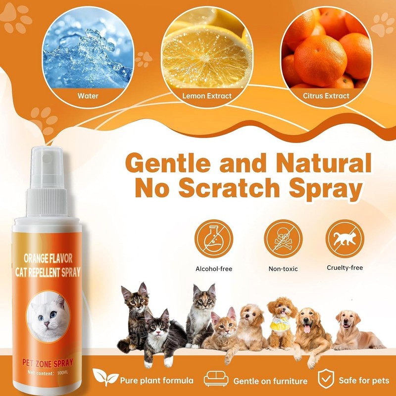 TailTrespass Cat Deterrent Spray, Natural Cat Spray Deterrent for Urine