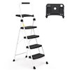 SocTone 4 Step Ladder, Folding Step Stool with Tool Platform,