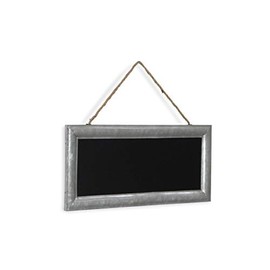 Cheung's FP-3596 Rectangular Chalk Board with Galvanized Metal Frame and Hanging Rope, Silver, Black