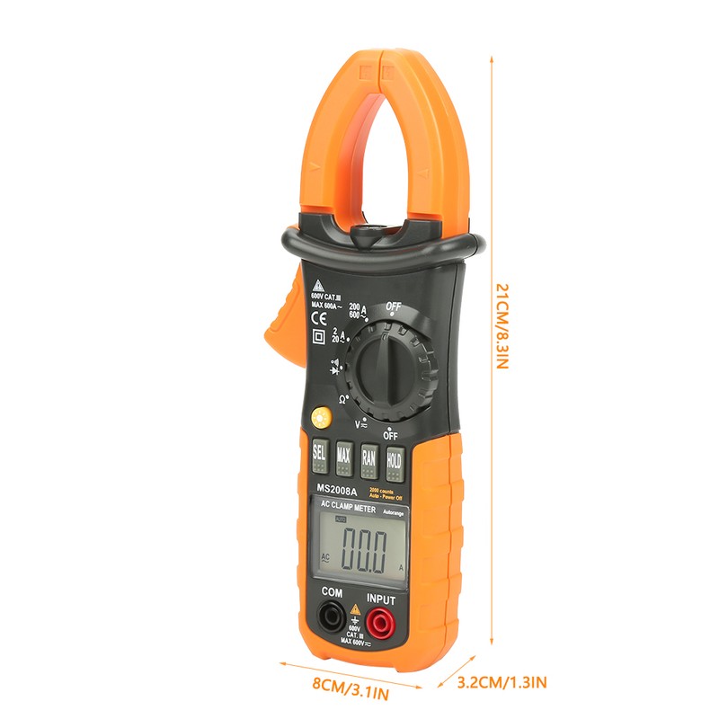 PEAKMETER PM2008A Handheld Digital LCD Clamp Meter AC/DC Voltage Diagnostic