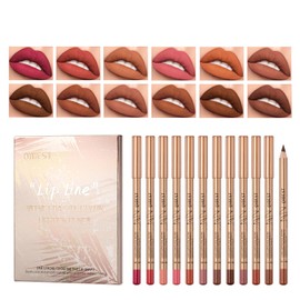 12 Farben Lip Liner Set Wasserdicht Lip Liner Lippenstift Nicht Transfer, Nicht Abfärben, Langer Halt Lippenkonturenstift