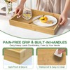 MAONAME Bamboo Serving Tray with Handles, Rectangular Decorative Tray for