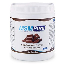 Kala Health MSMPure Chocolate Flavored Coarse Powder Flakes, 1 lb, Organic Sulfur Crystals, 99.9% Pure Distilled MSM Supplement, Made in The USA